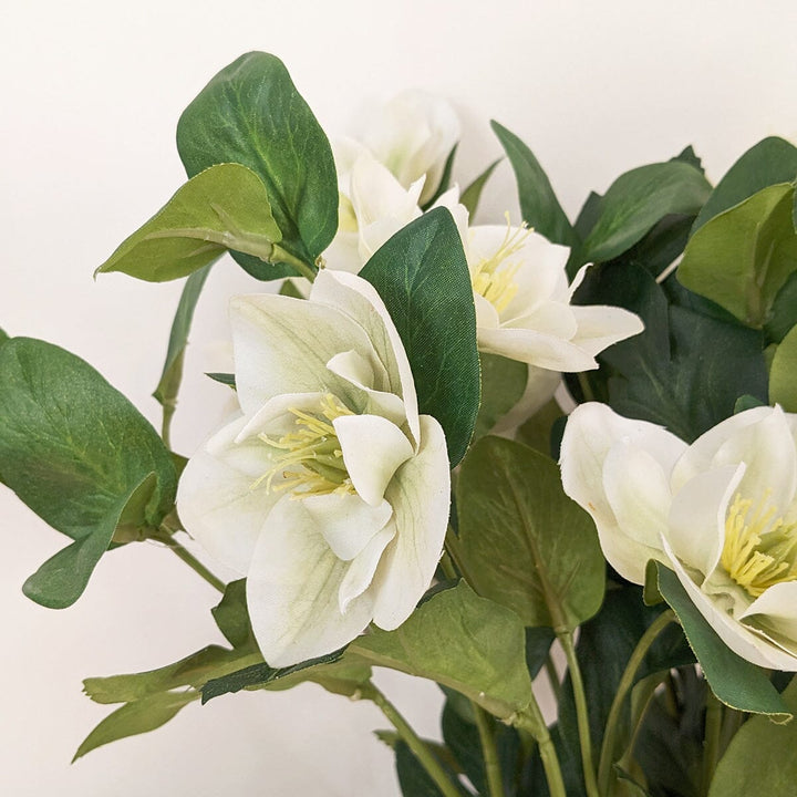 Faux White Hellebore Plant in Stone Pot Accessories 