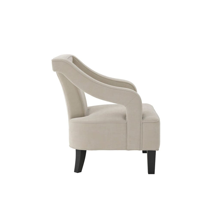 Faye Ivory Velvet Accent Chair with Black legs Furniture 