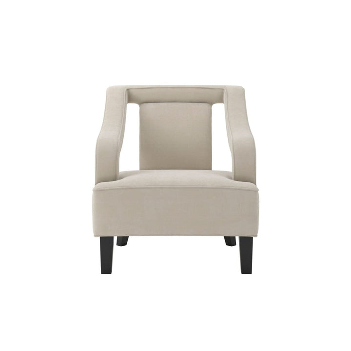Faye Ivory Velvet Accent Chair with Black legs Furniture 