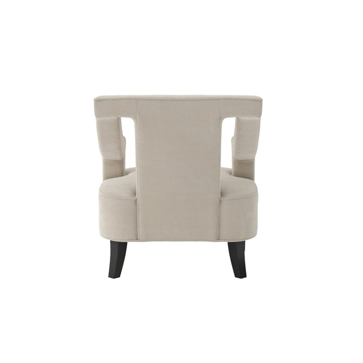 Faye Ivory Velvet Accent Chair with Black legs Furniture 