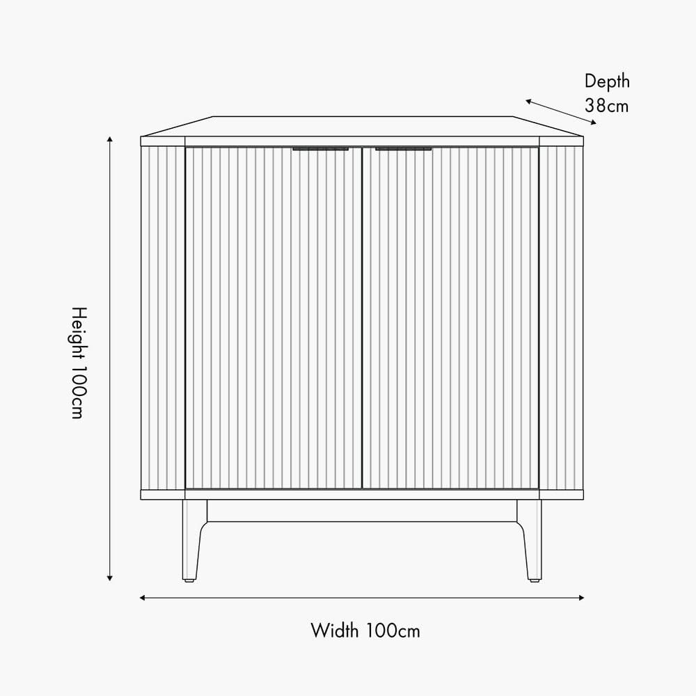 Felicity Dark Brown Ribbed Oak 2 Door Cabinet Furniture 