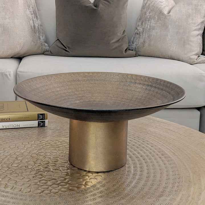 Felicity Large Gold Round Decorative Metal Bowl Accessories 