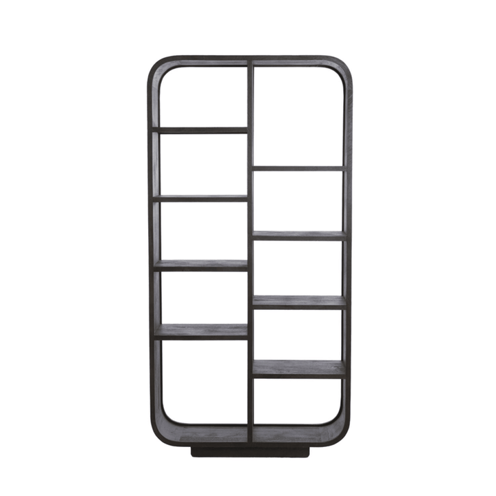 Felina Dark Wood Rounded Edge Shelving Unit Furniture 