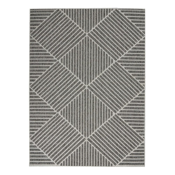 Fensham Dark Grey Geometric Indoor / Outdoor Rug Textiles 