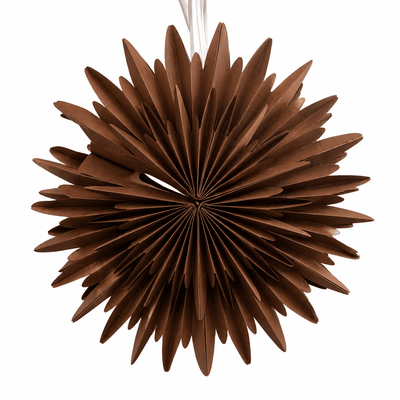 Festive Chocolate Brown Decorative Hanging Paper Snowflake Accessories 