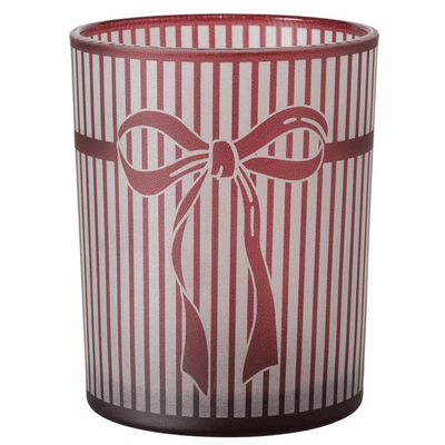 Festive Red Striped Candle Holder Accessories 