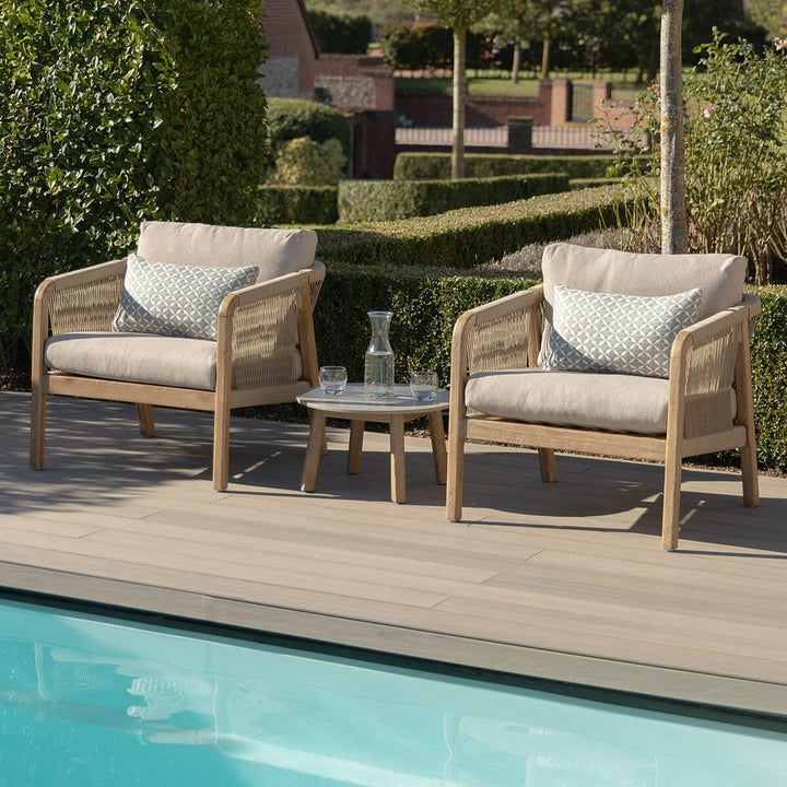 Fiji Outdoor Taupe Rope Weave Chair Lounge Set Outdoor 
