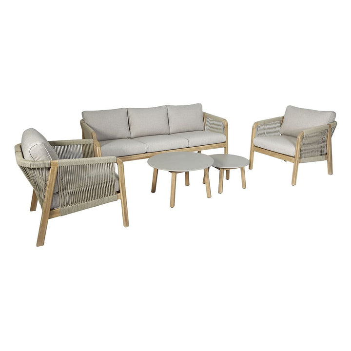 Fiji Taupe Rope Weave Outdoor 3 Seater Lounge Set Furniture 