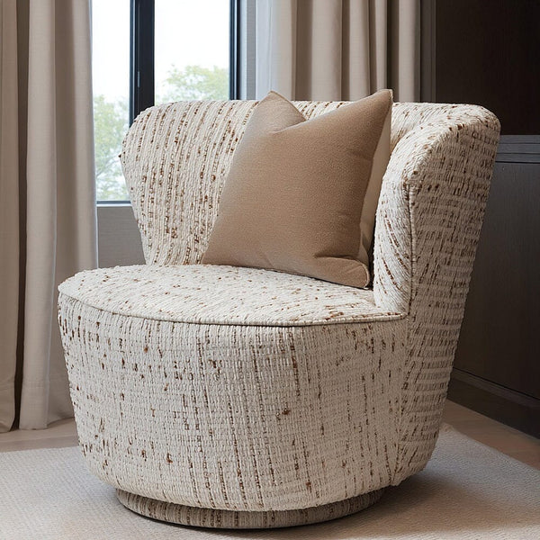 Fjura Natural Speckled Textured Accent Chair Furniture 