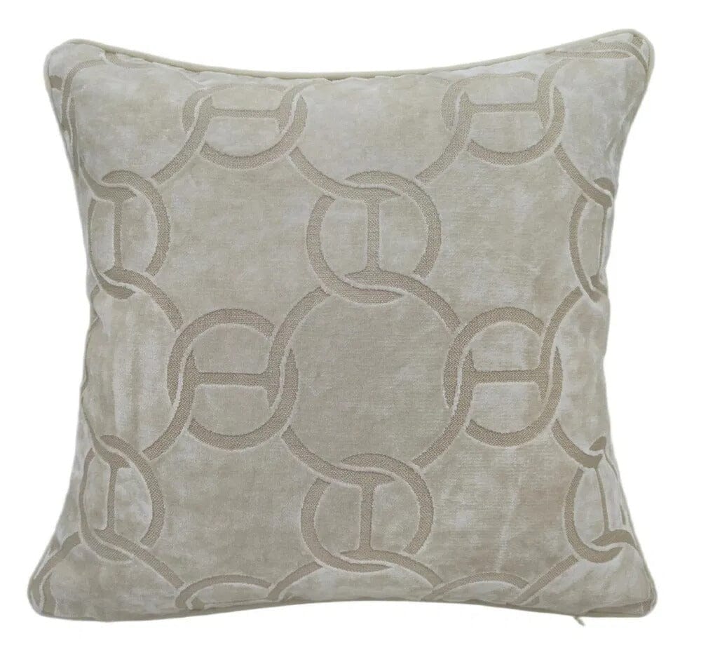 Florian Ivory Chainlink Print Cushion - 56x56cm Textiles 