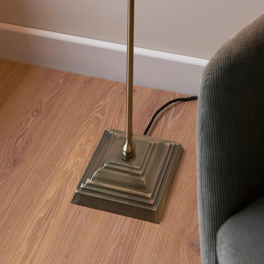 Francesca Gold Floor Lamp with Linen Shade – Rowen Homes