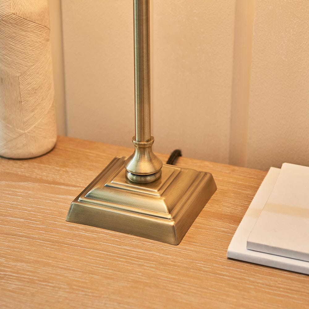 Francesca Gold Table Lamp with Linen Shade Lighting 