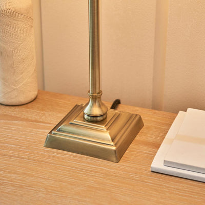Francesca Gold Table Lamp with Linen Shade Lighting 