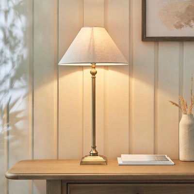 Francesca Gold Table Lamp with Linen Shade Lighting 