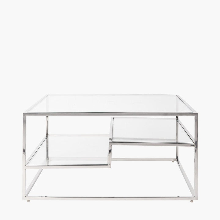 Francesca Silver & Glass Tiered Coffee Table Furniture 