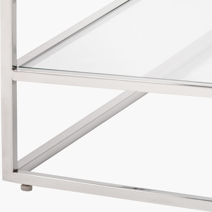 Francesca Silver & Glass Tiered Coffee Table Furniture 
