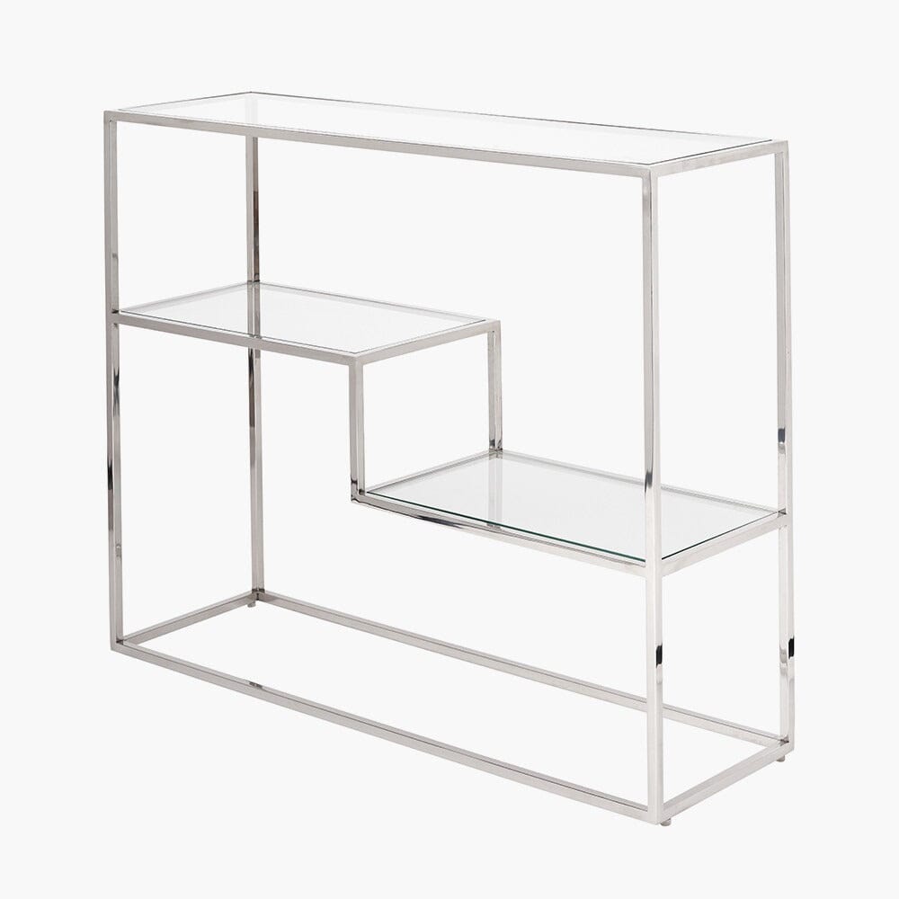 Francesca Silver & Glass Tiered Console Table Furniture 