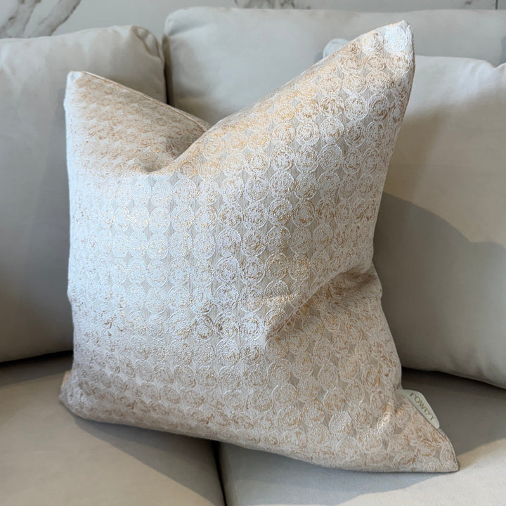 Frankie Gold Metallic Geometric Cushion - 50x50cm Textiles 