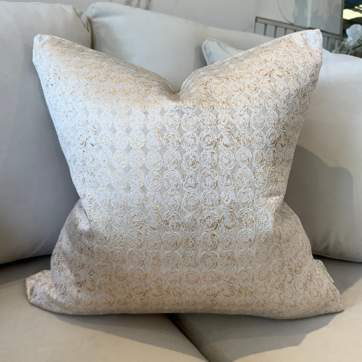 Frankie Gold Metallic Geometric Cushion - 50x50cm Textiles 