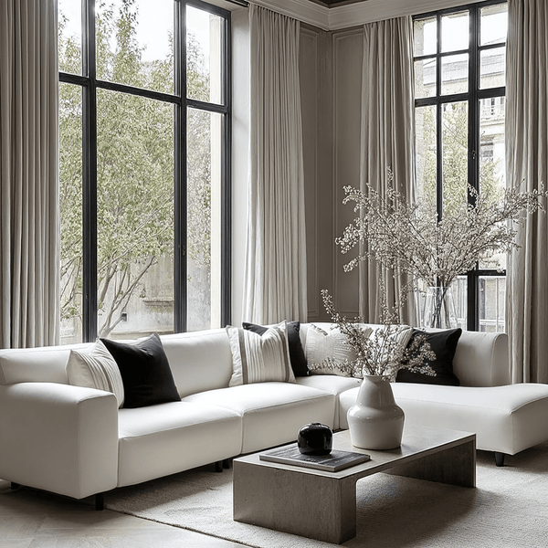 Freja Off White Textured Large Right Hand Facing Corner Sofa Sofa 