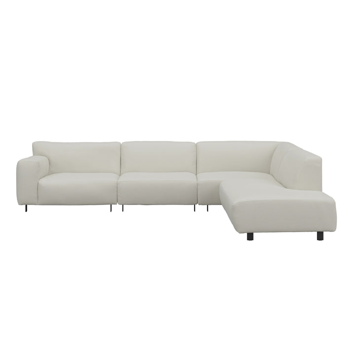 Freja Off White Textured Large Right Hand Facing Corner Sofa Sofa 