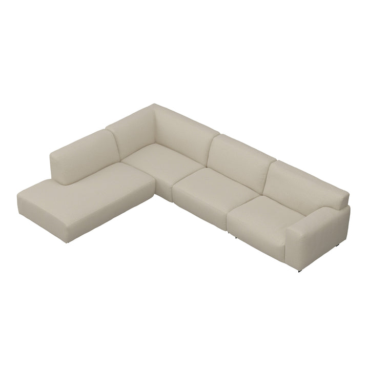 Freja Sand Textured Large Left Hand Facing Corner Sofa Sofa 