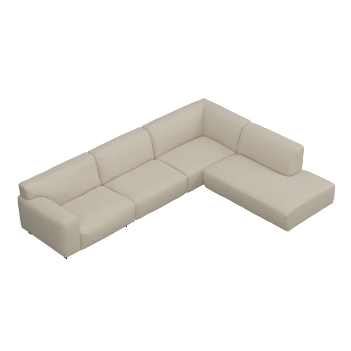Freja Sand Textured Large Right Hand Facing Corner Sofa Sofa 