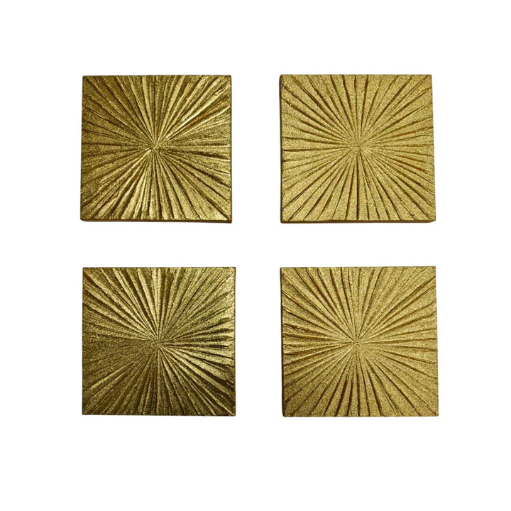 Gabriella Gold Textured Sunburst Wall Art - Set of 4 Accessories 
