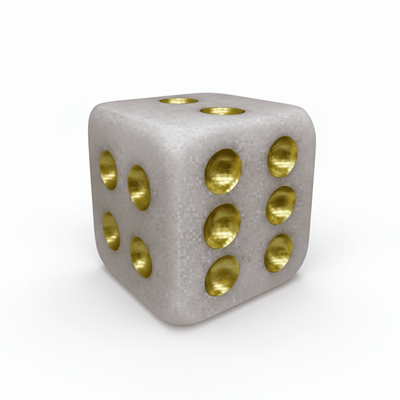 Gabrielle Medium Stone & Gold Decorative Dice Ornament Accessories 
