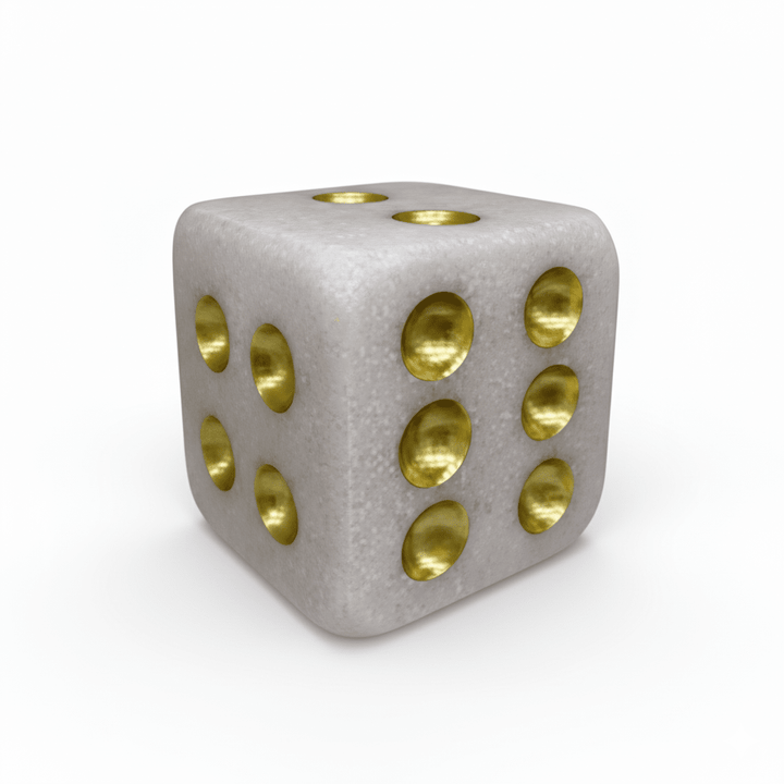 Gabrielle Mini Stone & Gold Decorative Dice Ornament Accessories 