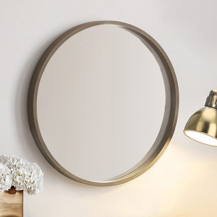 Garda Natural Wood Veneer Slim Rounded Wall Mirror Accessories 