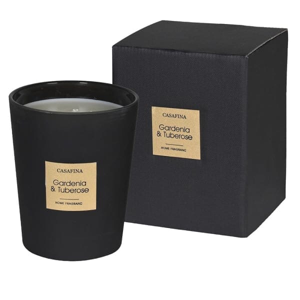 Gardenia & Tuberose Large Black Candle Fragrance 