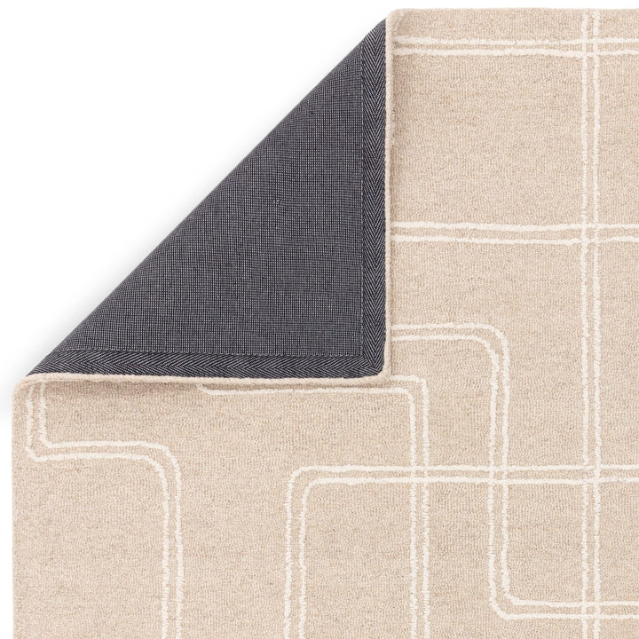 Geneva Sand Wool Linear Patterned Rug Textiles 