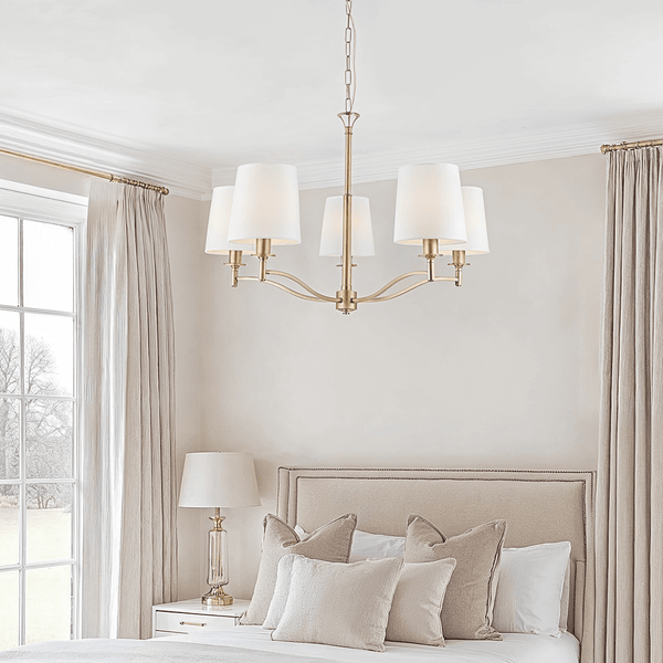 Genevieve 5 Light Antique Brass Pendant Ceiling Light Lighting 