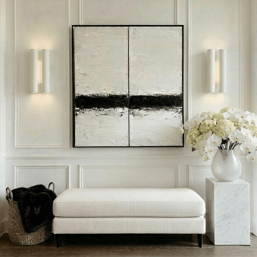 Genevieve Cream Velvet Large Footstool Sofa 
