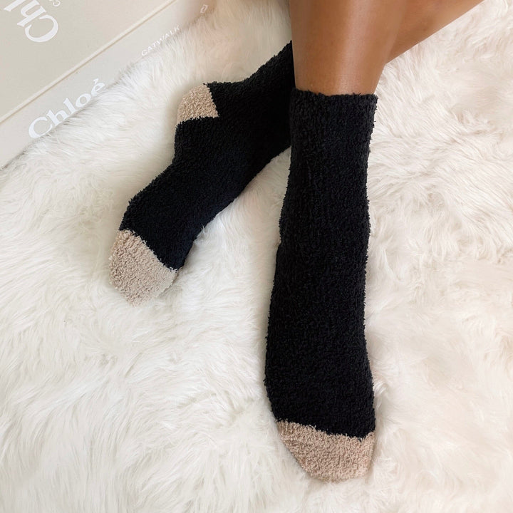 Giselle Neutral Animal Print Cosy Fluffy Socks - Set of 3 Lounge 