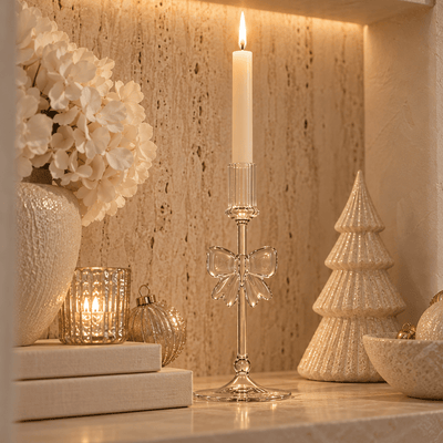 Glass Bow Candlestick Holder Accessories 