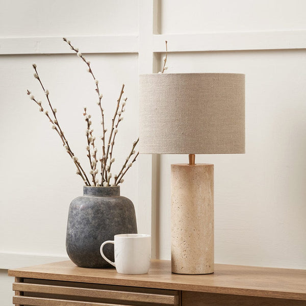 Glow Luxury Limestone Neutral Table Lamp Lighting 