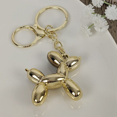 Gold Balloon Dog Keyring Accessories 