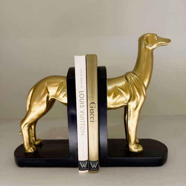 Gold & Black Greyhound Decorative Bookends Accessories 
