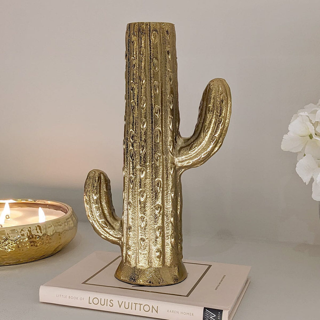 deko kaktus gold Gold Cactus Decorative Vase