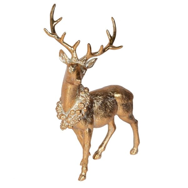 Gold Decorative Festive Standing Reindeer Ornament Accessories 