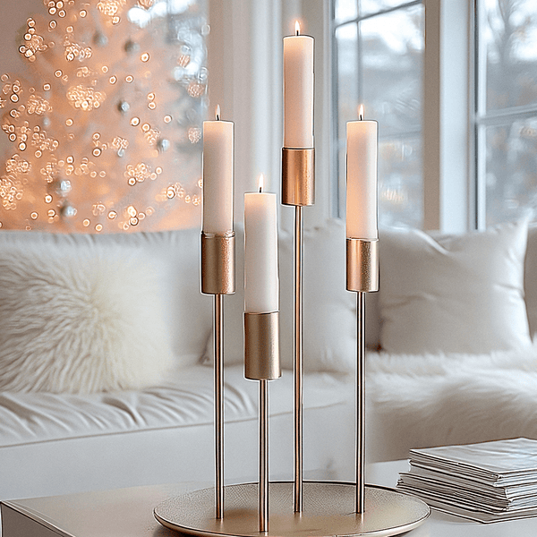 Gold Decorative Multi Rounded Candlestick Holder Accessories 