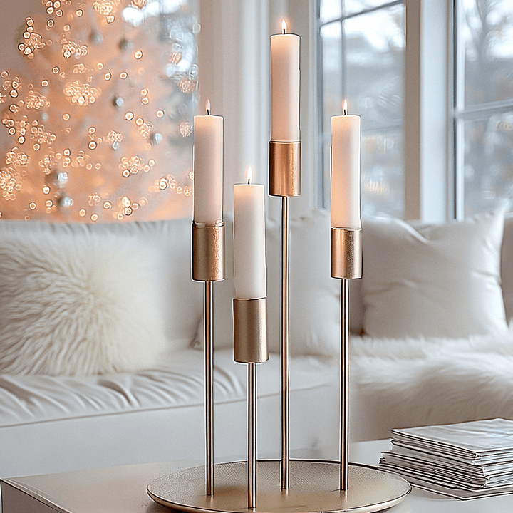 Gold Decorative Multi Rounded Candlestick Holder Accessories 