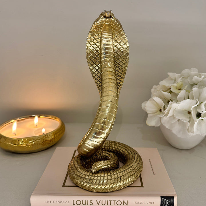 Gold Decorative Standing Snake Ornament Accessories 
