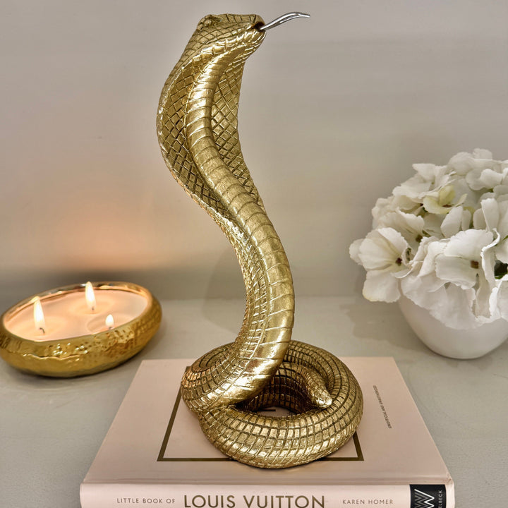 Gold Decorative Standing Snake Ornament Accessories 