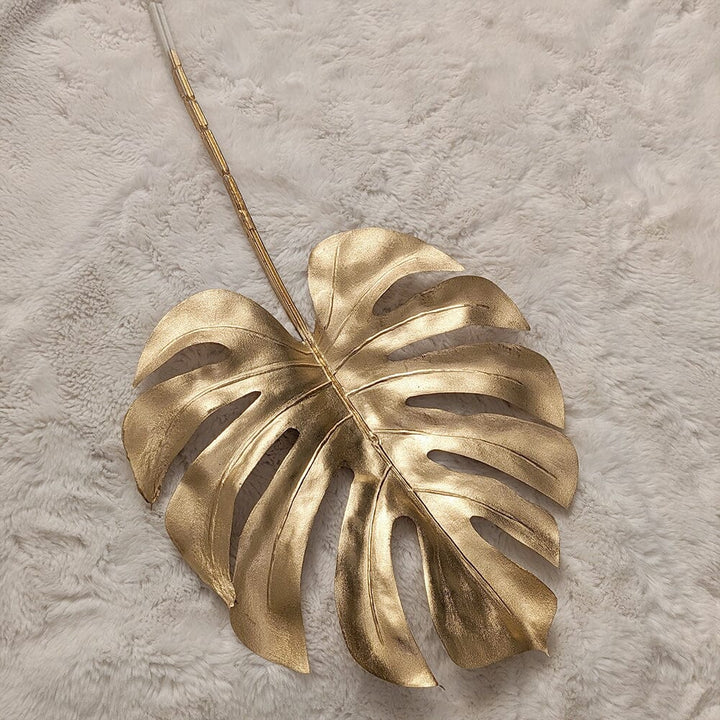 Gold Faux Cheese Plant Leaf Single Stem Accessories 