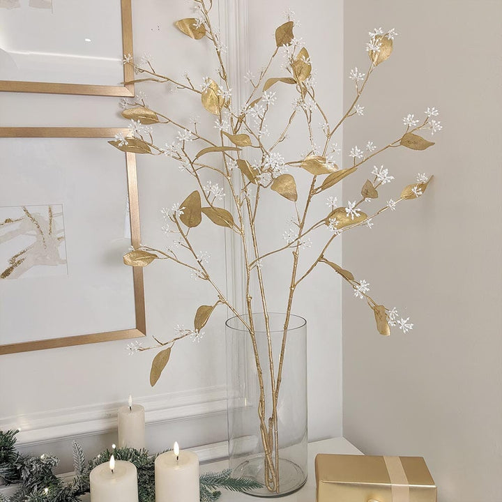 Gold Faux Eucalyptus Single Stem Floral Accessories 