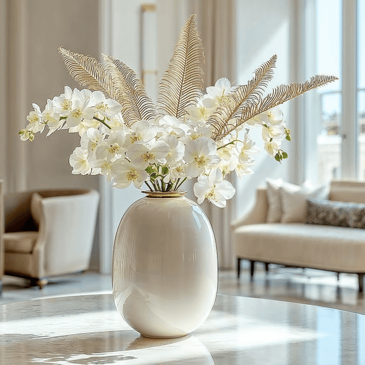 Gold Faux Fern Leaf Single Stem Floral Accessories 