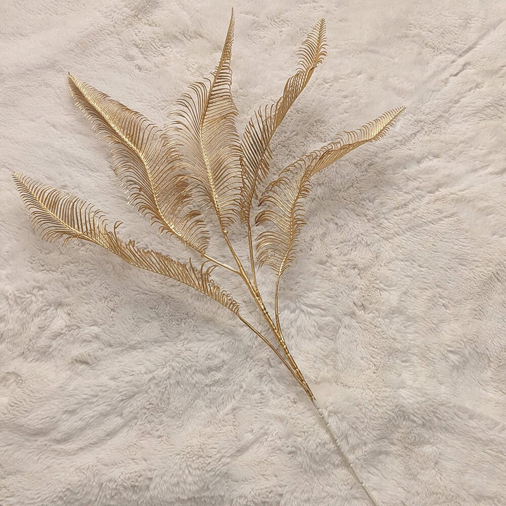 Gold Faux Fern Leaf Single Stem Floral Accessories 